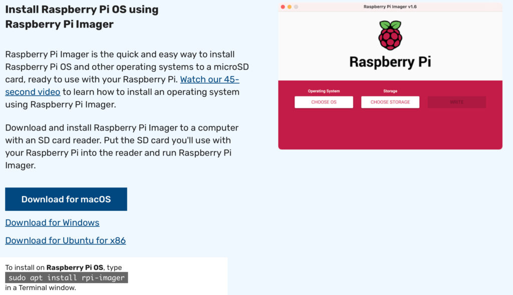 Raspberry Pi Imager download