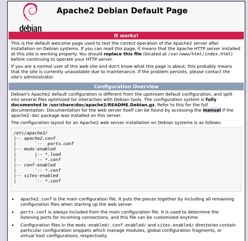 apache2 page