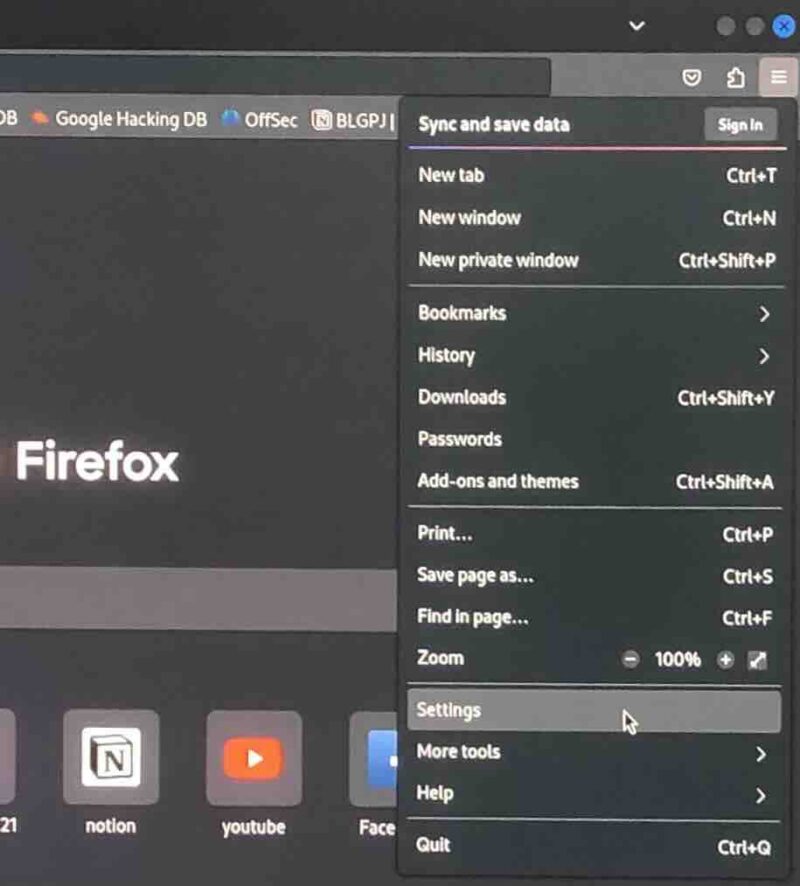 FireFox Proxy setting