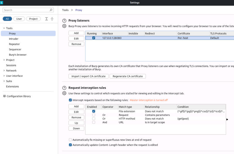 proxy settings