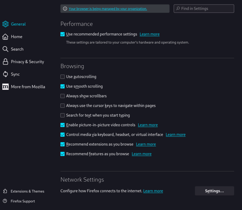 network settings