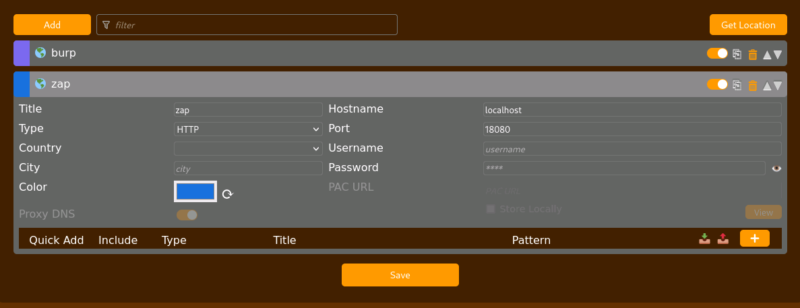 Proxy setting