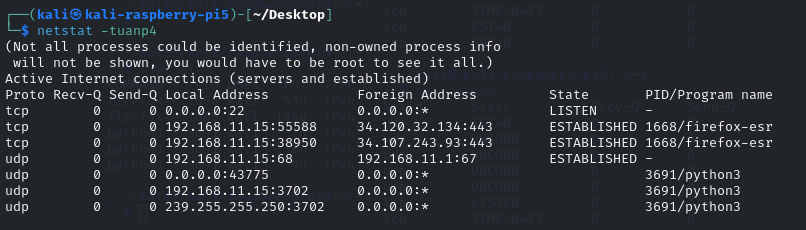 netstat -tuanp4