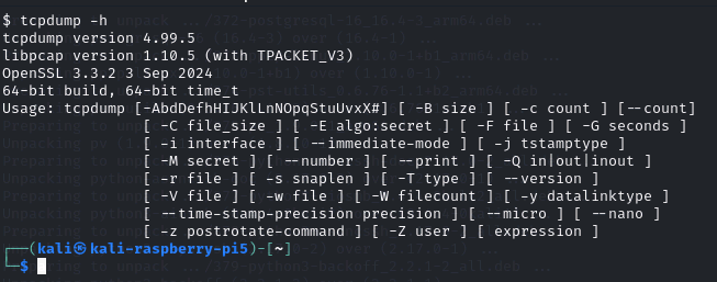 tcpdump help