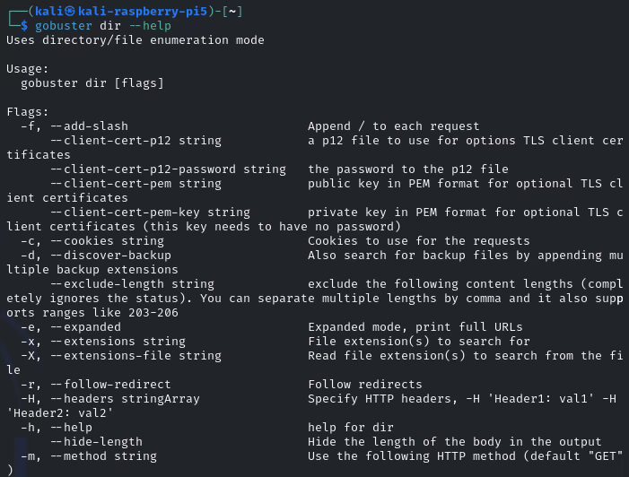 gobuster dir help1