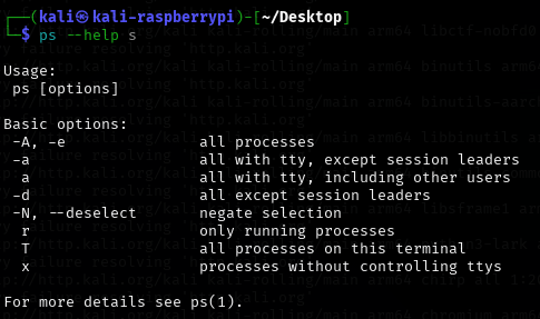 ps --help s
