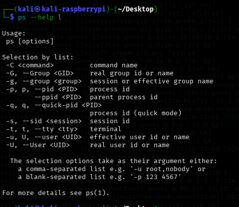 ps --help l