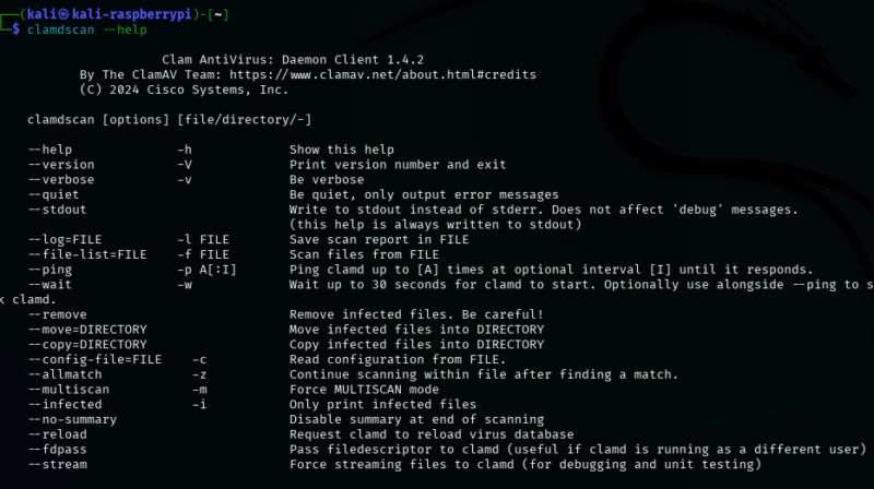 clamdscan --help