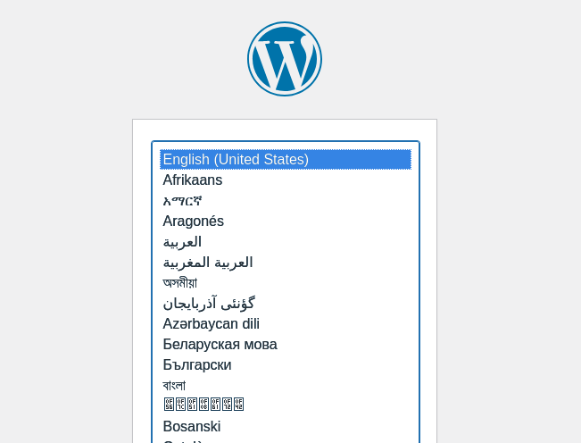 wordpress install