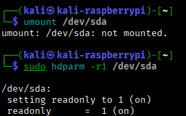 umount & hdparm