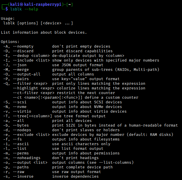lsblk --help1