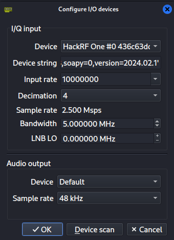Configure I/O device