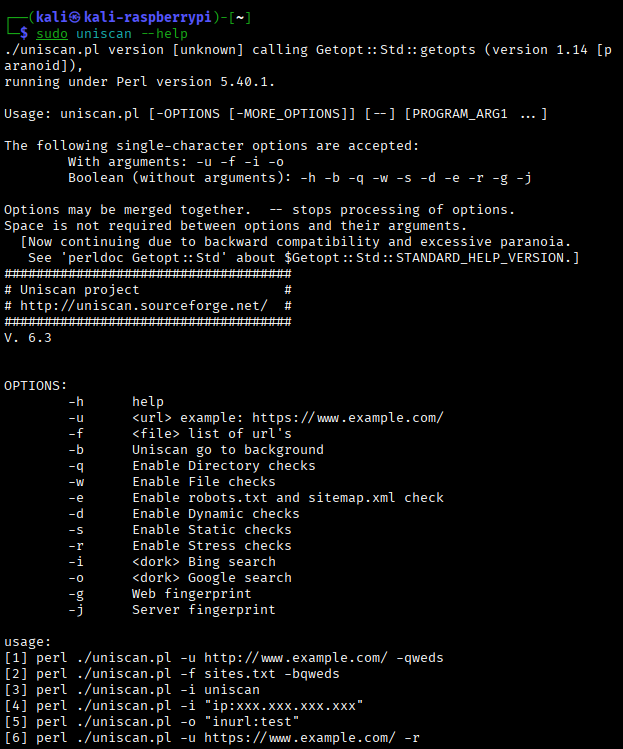 uniscan --help