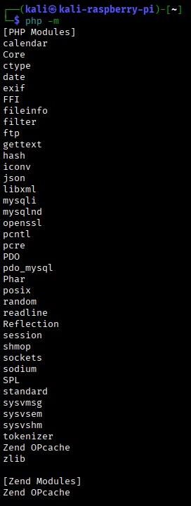 php -m