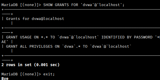SHOW GRANTS